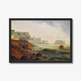 View from Chiaia towards Castel dell'Ovo with fishermen hauling nets by Joseph Rebell - thumbnail_1_bf_673cc21a5e0c5e198f5ec67d